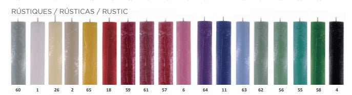 Vela cilíndrica de candelabro color de 30 cm