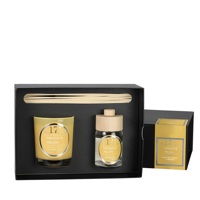 Set de regalo de vela perfumada y mikado colección "Numbers"