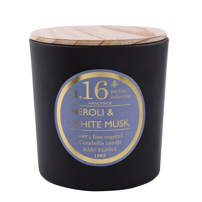 Vela perfumada en vaso de cristal negro colección "Numbers"