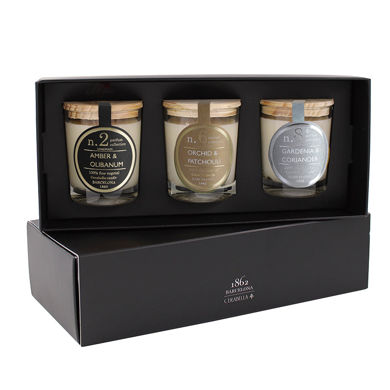 Set de regalo de 3 velas perfumadas