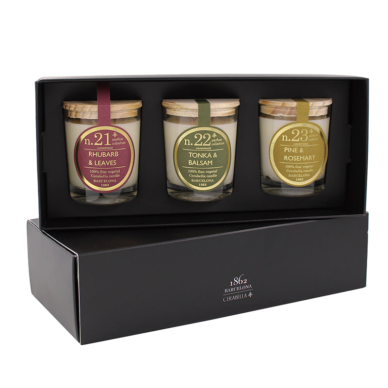 Set de regalo de 3 velas perfumadas