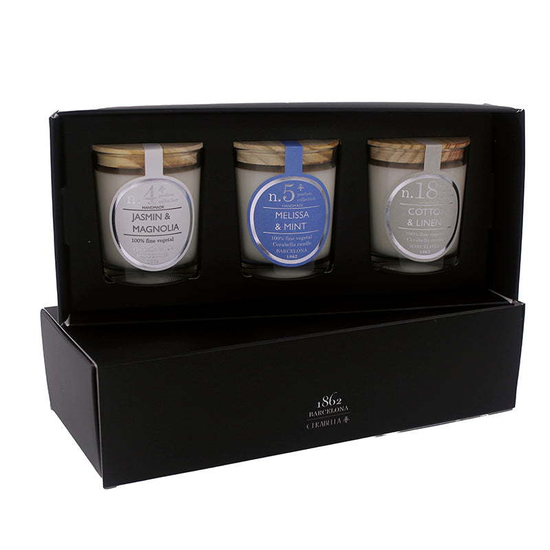 Set de regalo de 3 velas perfumadas