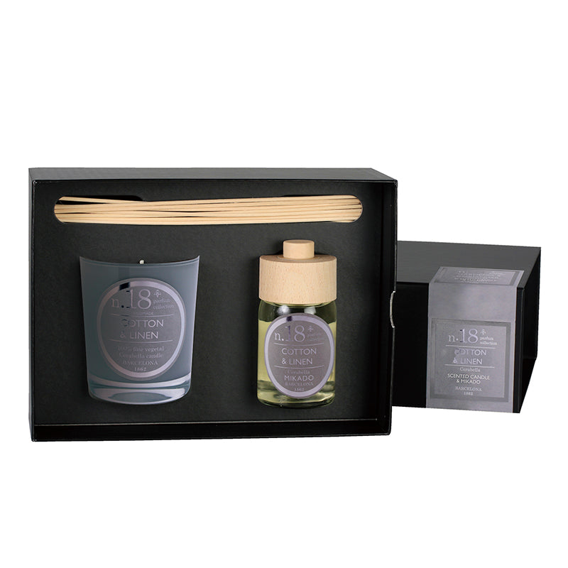 Set de regalo de vela perfumada y mikado colección "Numbers"