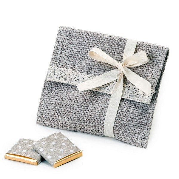 Sac en coton orné de dentelle et de velcro, 2 Napolitains