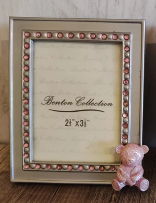 SUPER OFERTA!! Marco de Fotografías de Ositos azul o rosa con piedrecitas