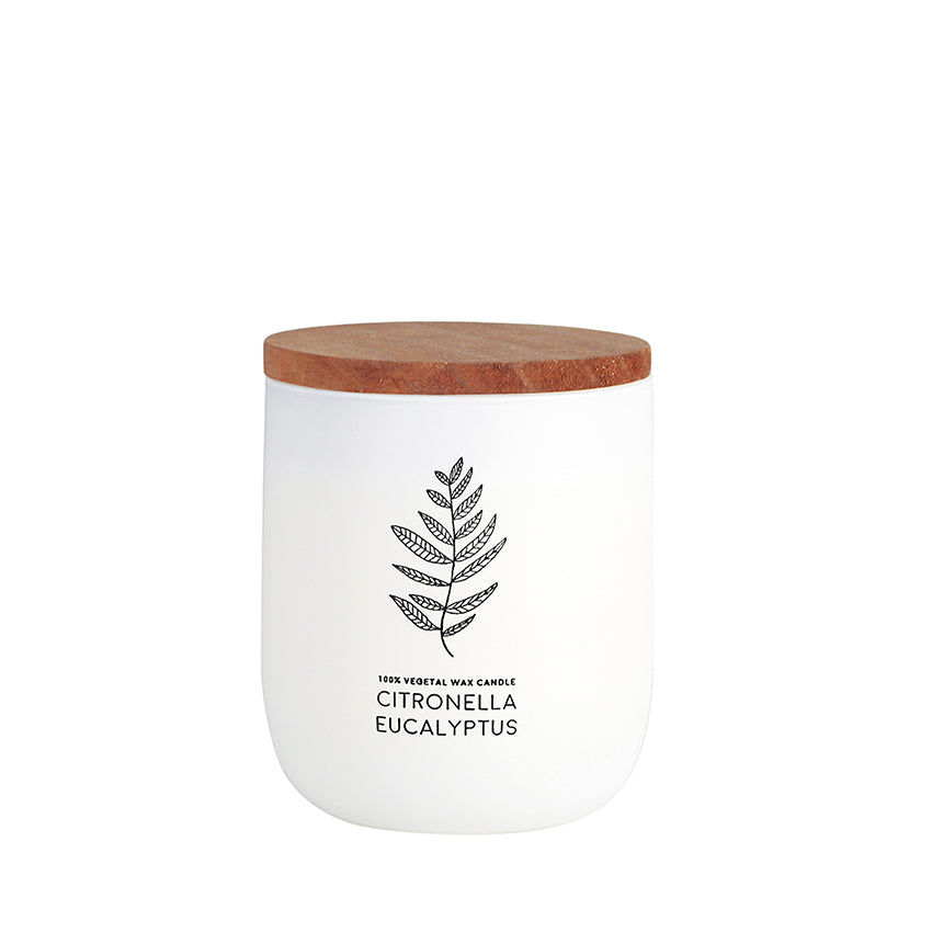 Vela antimosquitos en vaso de cristal color blanco