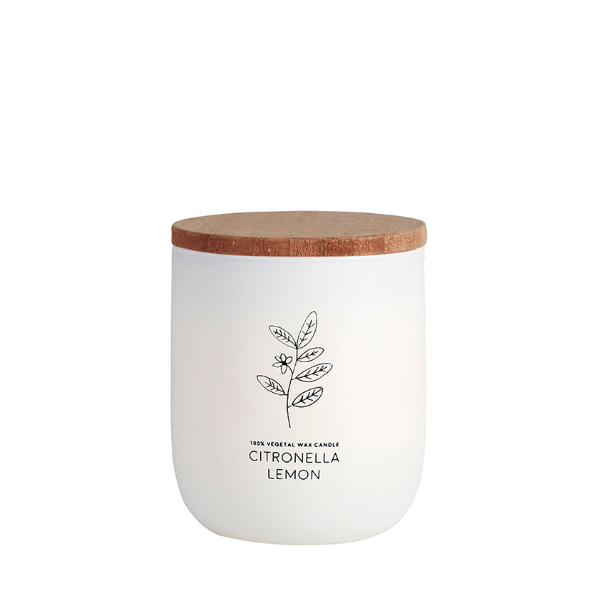 Vela antimosquitos en vaso de cristal color blanco