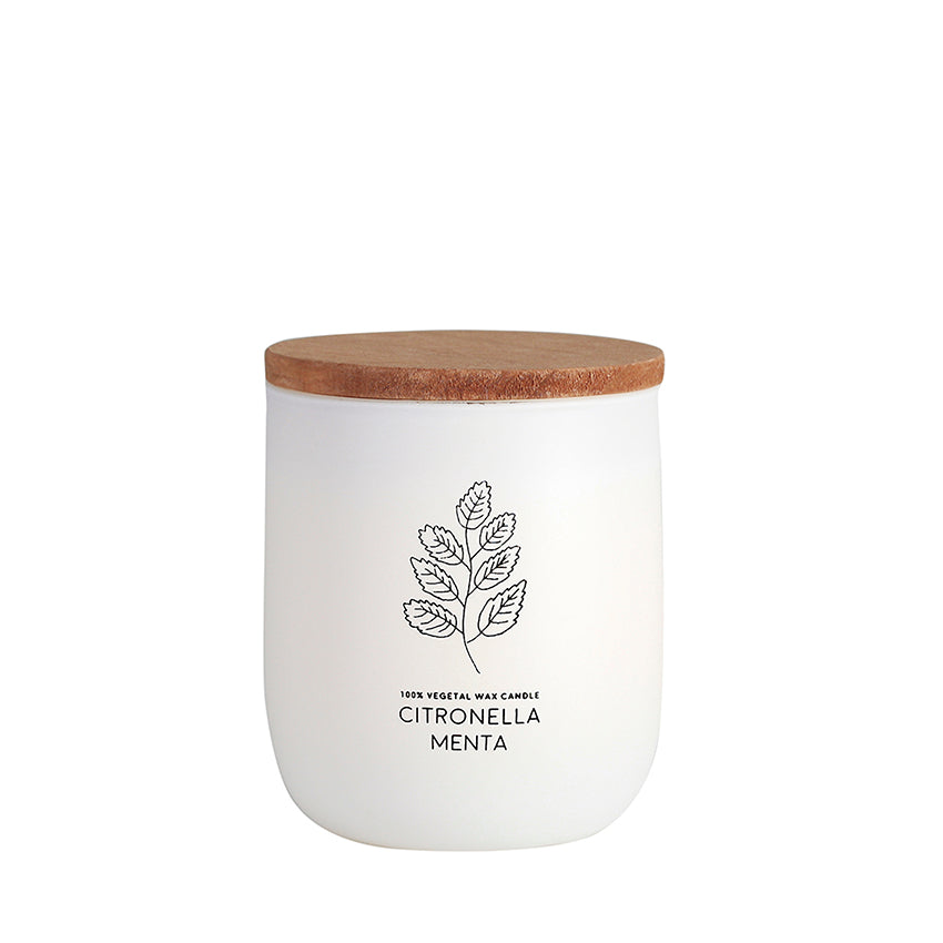 Vela antimosquitos en vaso de cristal color blanco