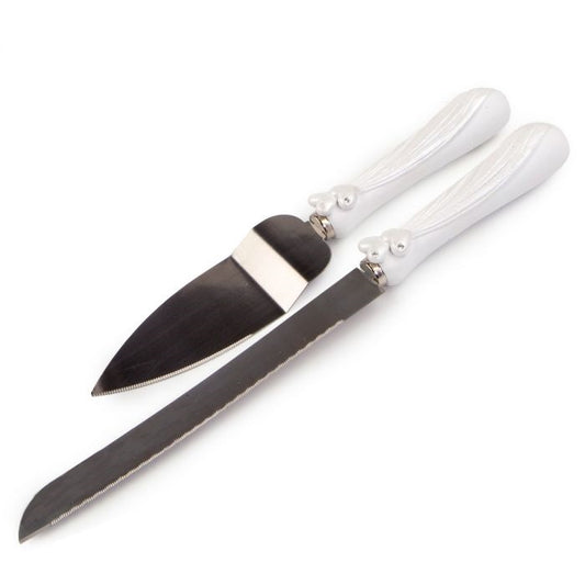 Heart cake knife/shovel set