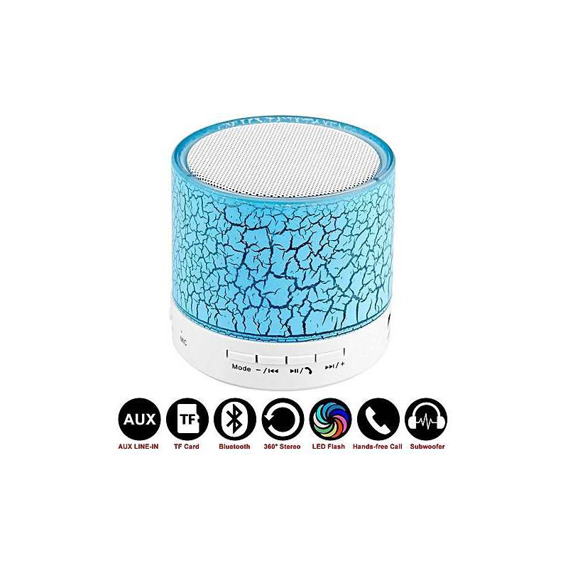Mini altavoz bluetooth con luz led, radio y USB