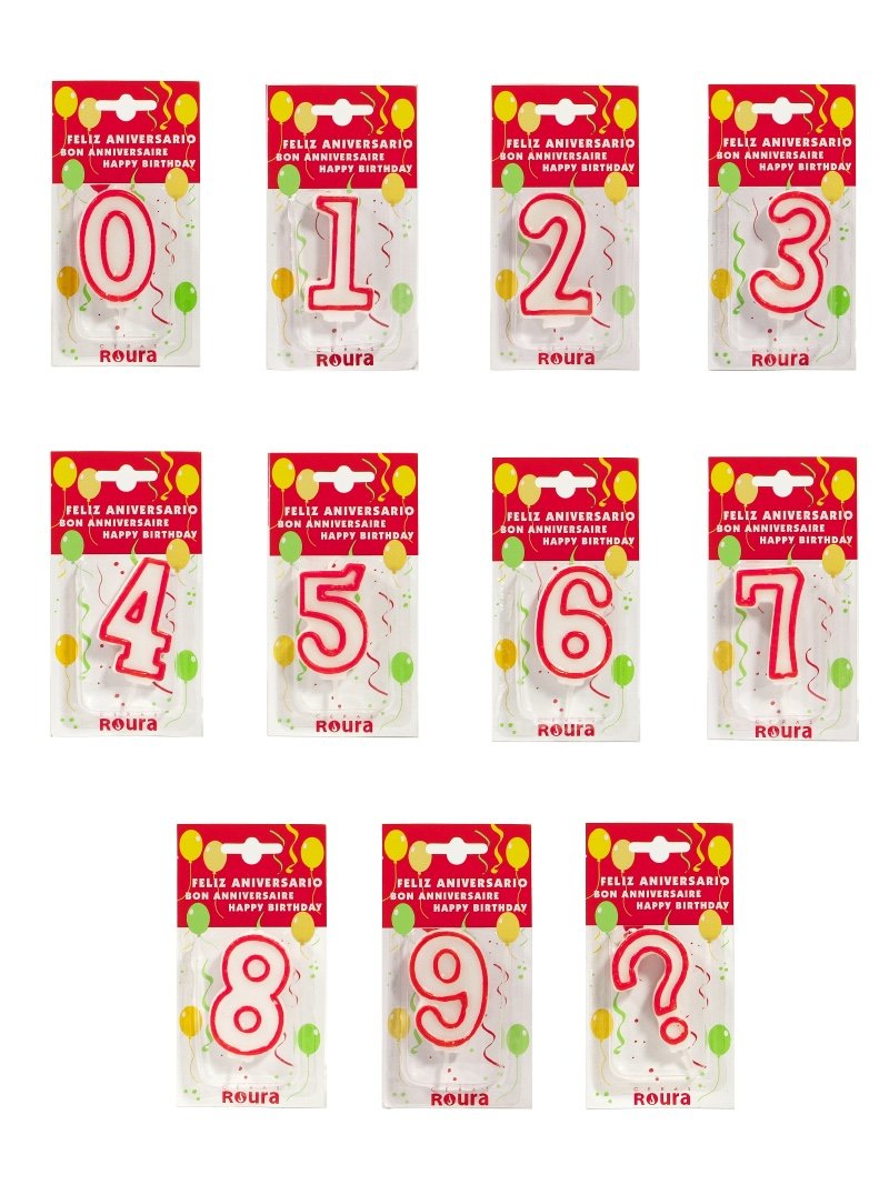 SUPER OFERTA!!! Vela de cumpleaños números rojos y blancos