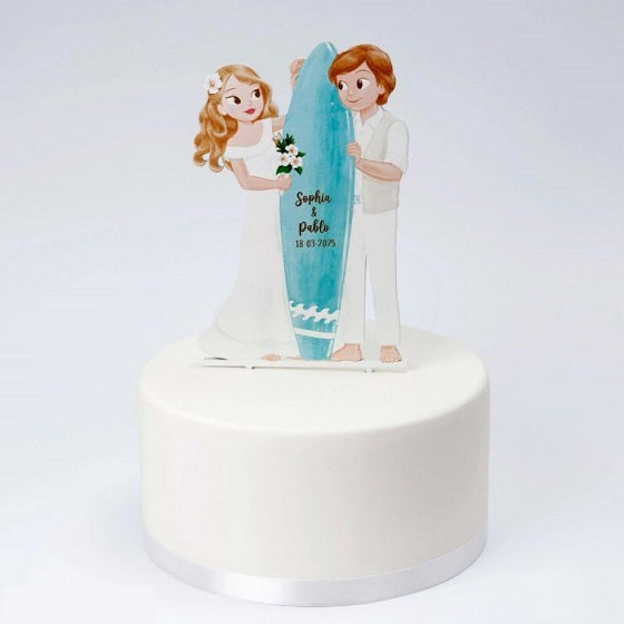 Cake topper novios Surf
