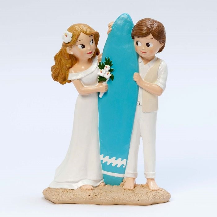 Figura pastel novios surferos