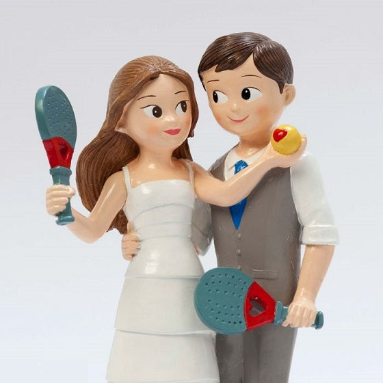 Figura pastel novios pádel