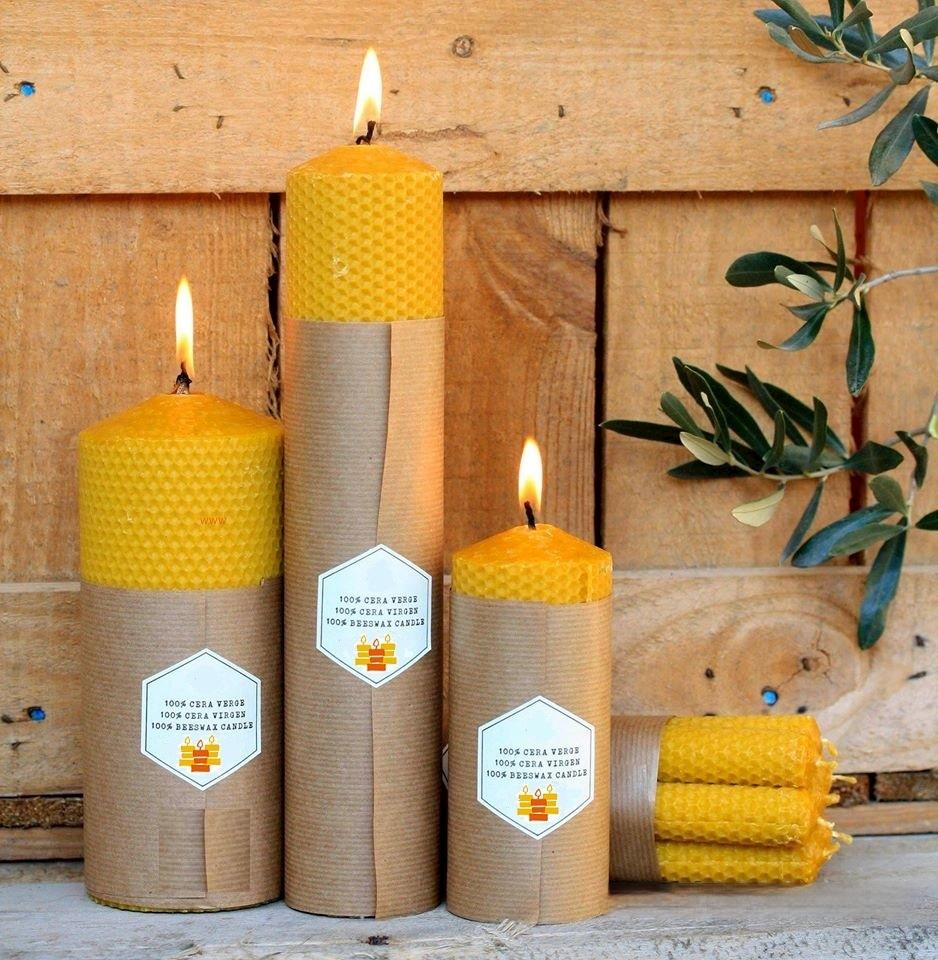 VELAS DE CERA DE ABEJA 100% NATURAL