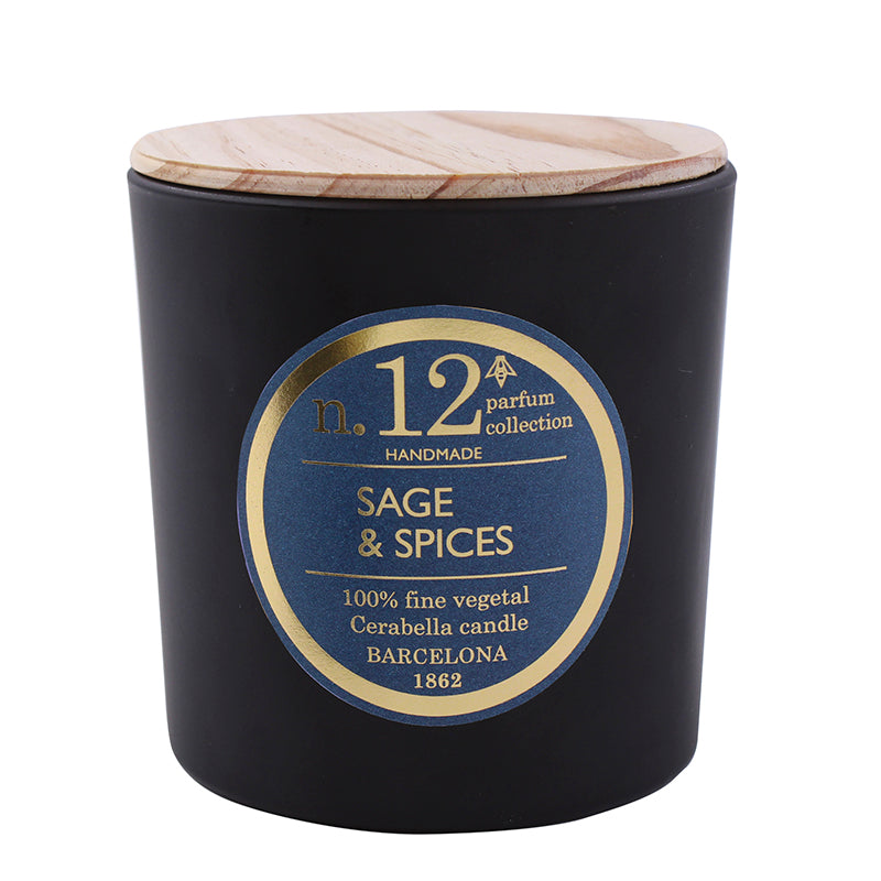 Vela perfumada en vaso de cristal negro colección "Numbers"