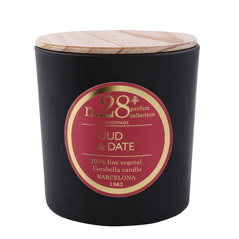 Vela perfumada en vaso de cristal negro colección "Numbers"