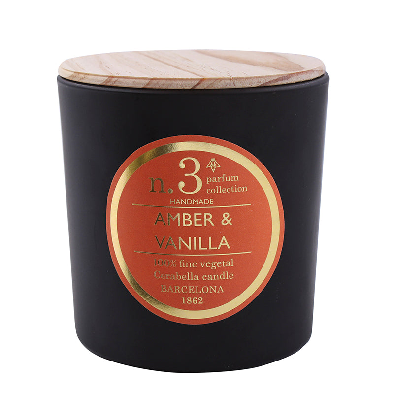 Vela perfumada en vaso de cristal negro colección "Numbers"