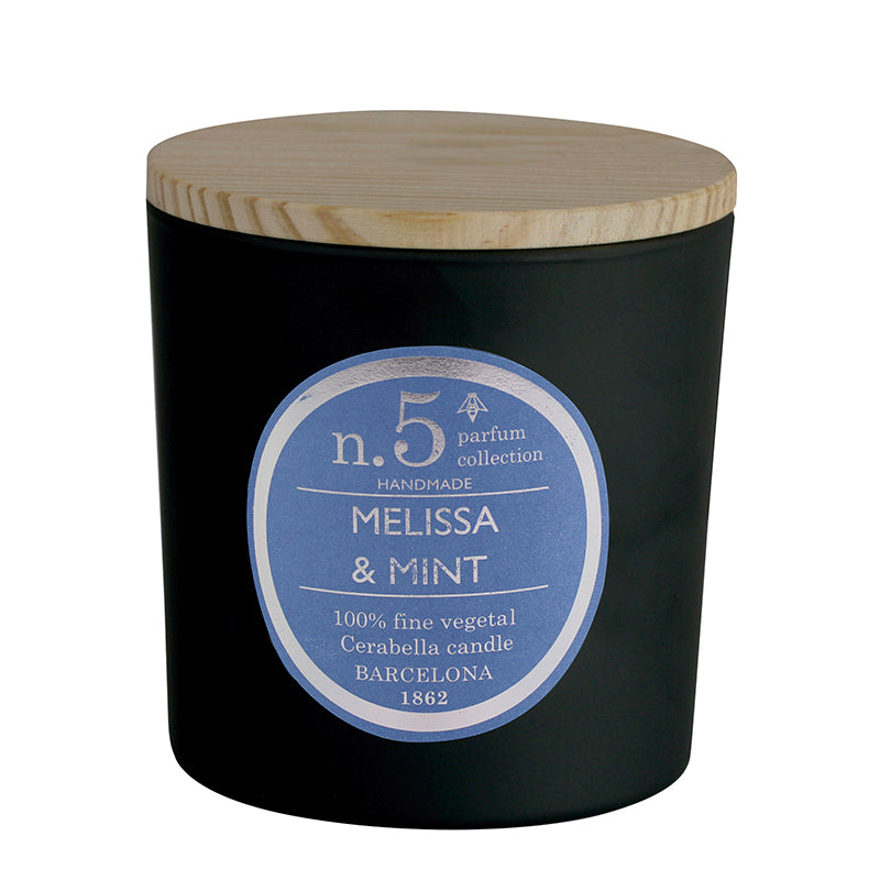Vela perfumada en vaso de cristal negro colección "Numbers"