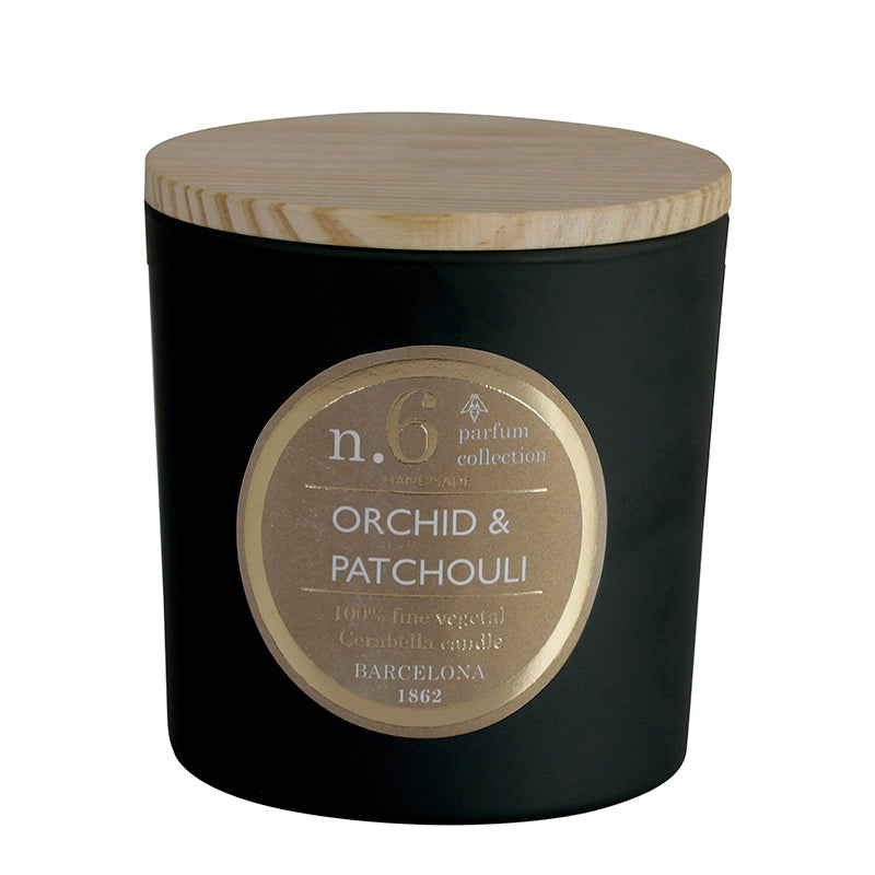 Vela perfumada en vaso de cristal negro colección "Numbers"