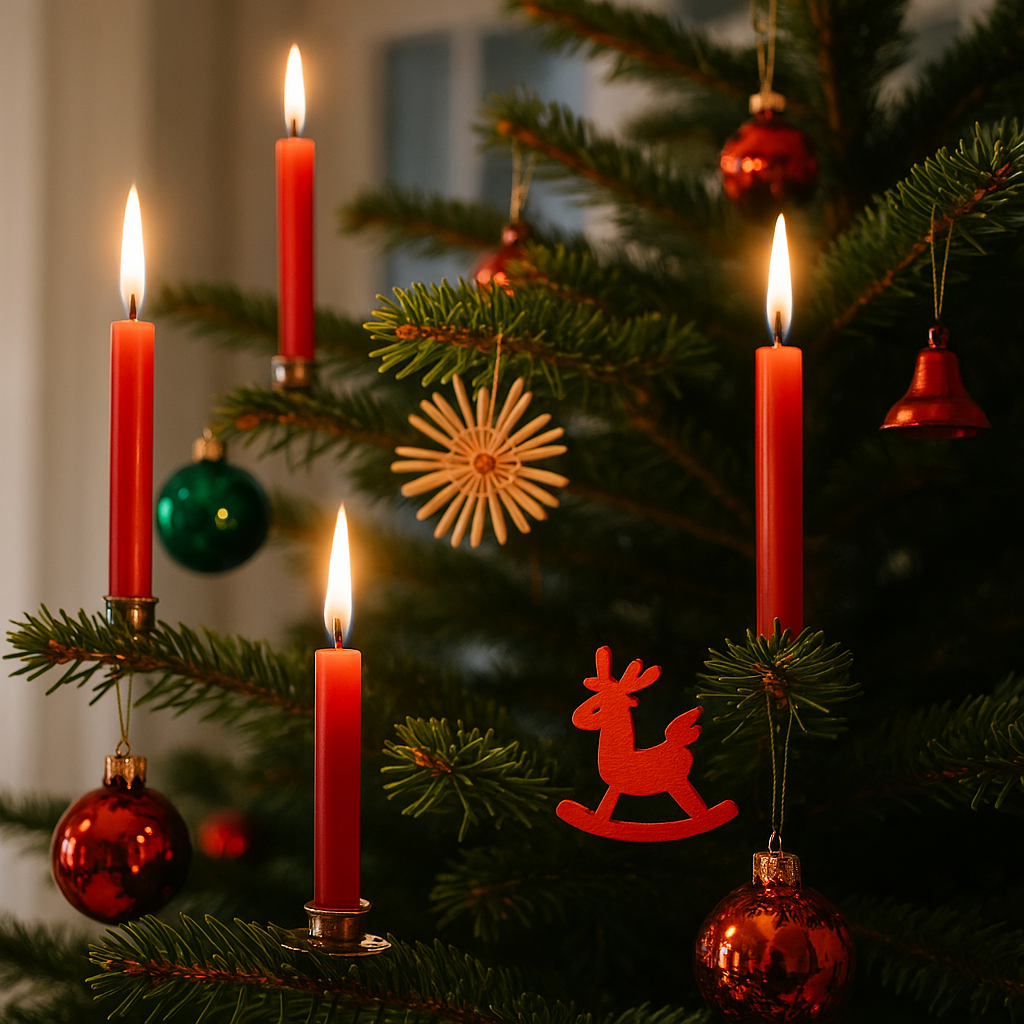 Velita para Árbol de Navidad color rojo