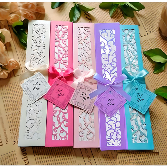 Pack de 5 abanicos de bambú y tela en caja de regalo