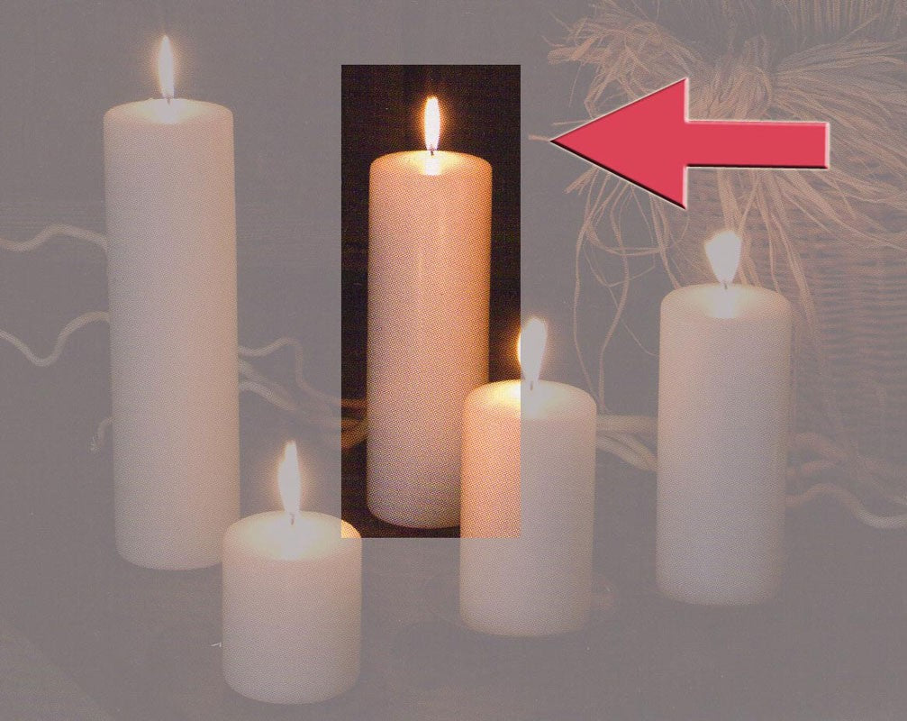Cylindrical candle 25 x 8 cm.