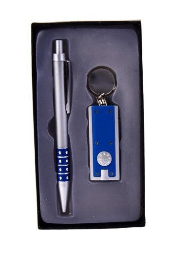 Gift box pen and keychain led flashlight