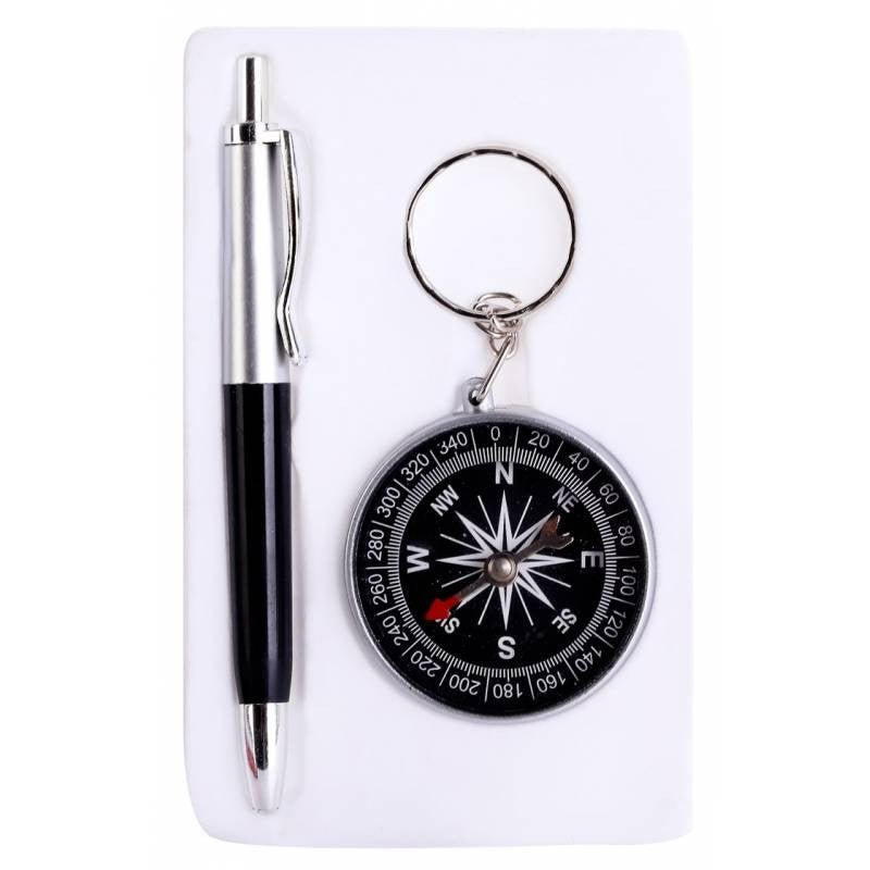 Gift box with pen and compass