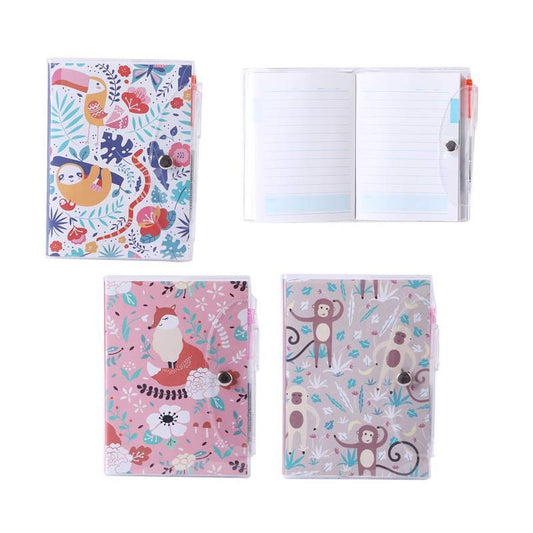 Tropical zoo notebook with pen