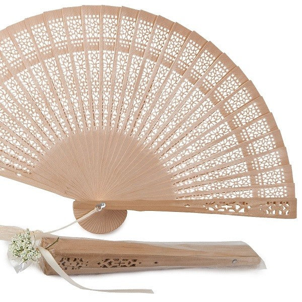 Die-cut natural wood fan