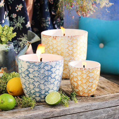 Large size terracotta patterned anti-mosquito candle
