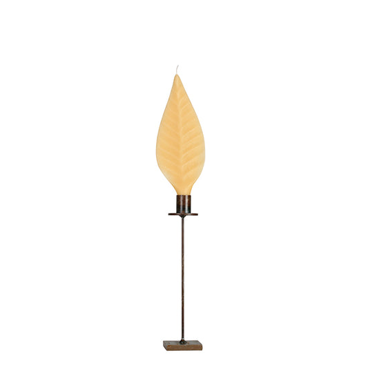 Small leaf candle with holder