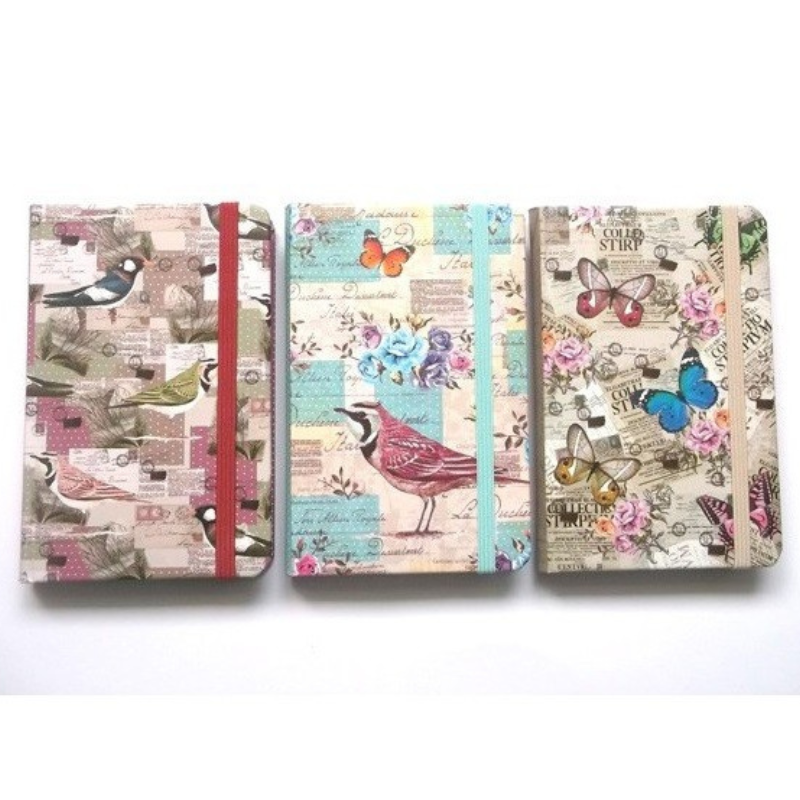 Libreta vintage tapa dura con cierre mariposas