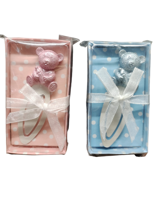 SUPER OFERTA!! Punto de libro de Osito rosa o azul + caja regalo