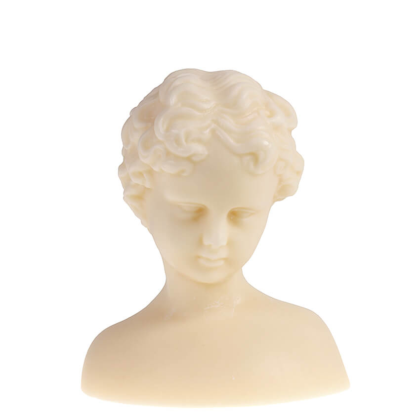 Vela escultura de cera cabeza de niño