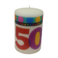 Handmade decorated 15 x 10 birthday candle
