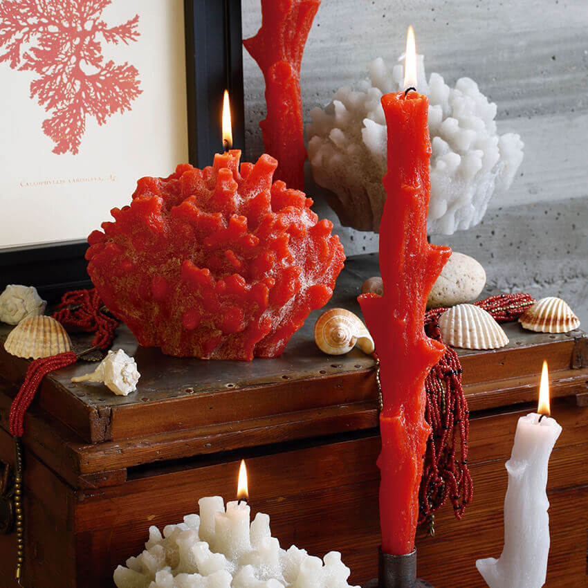 Vela decorativa coral