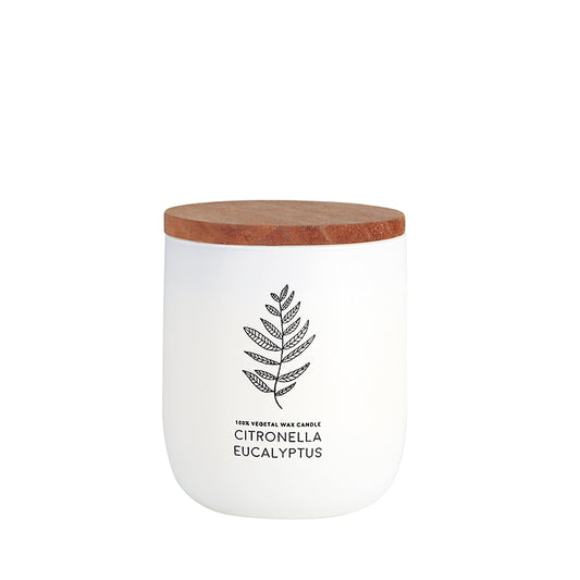 Vela antimosquitos en vaso de cristal color blanco