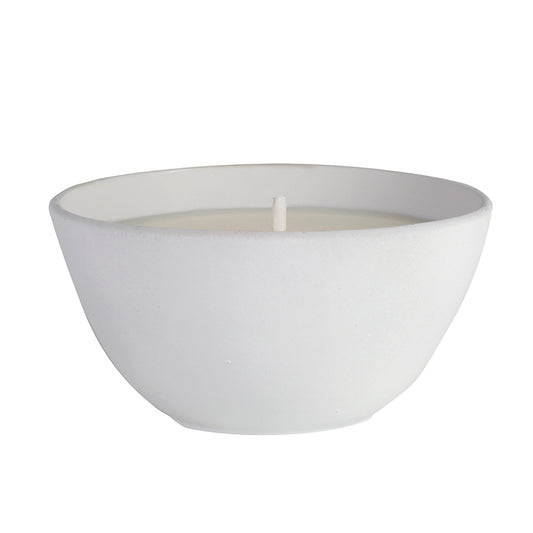 Anti-mosquito candle in white terracotta bowl