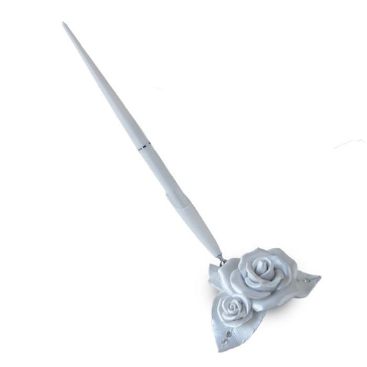 Bolígrafo firmas flor Rosa
