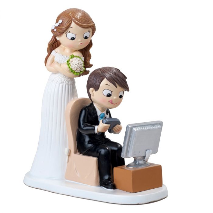 Figura Pop&Fun para pastel de boda novio videojuegos