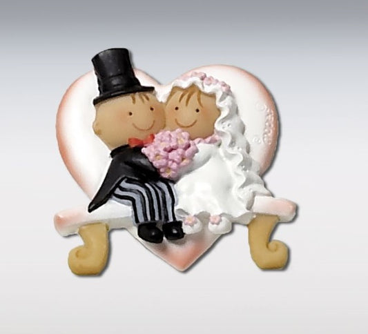 Imán Pit&Pita novios banco corazón